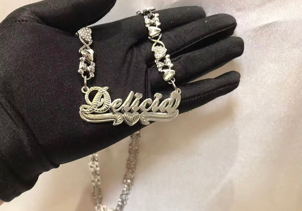 Custom Bear Name Necklace