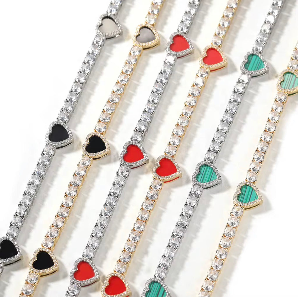 Heart Tennis Bracelet