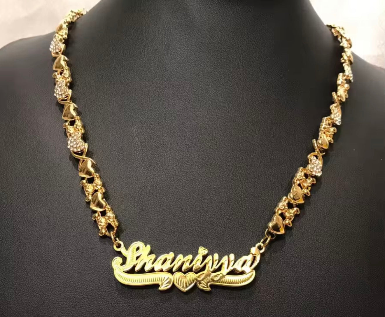 Custom Bear Name Necklace