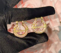Rhinestone Name Hoops