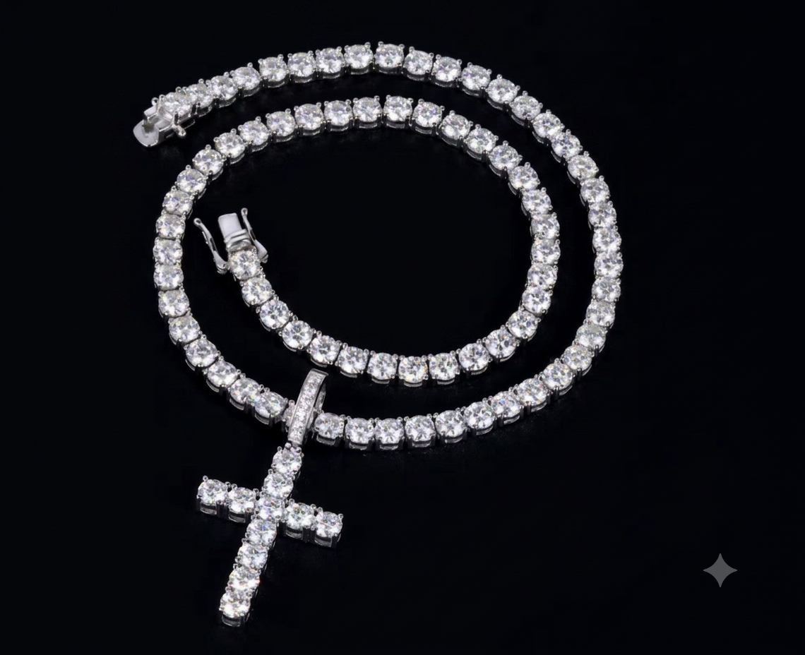 Tennis cross pendant