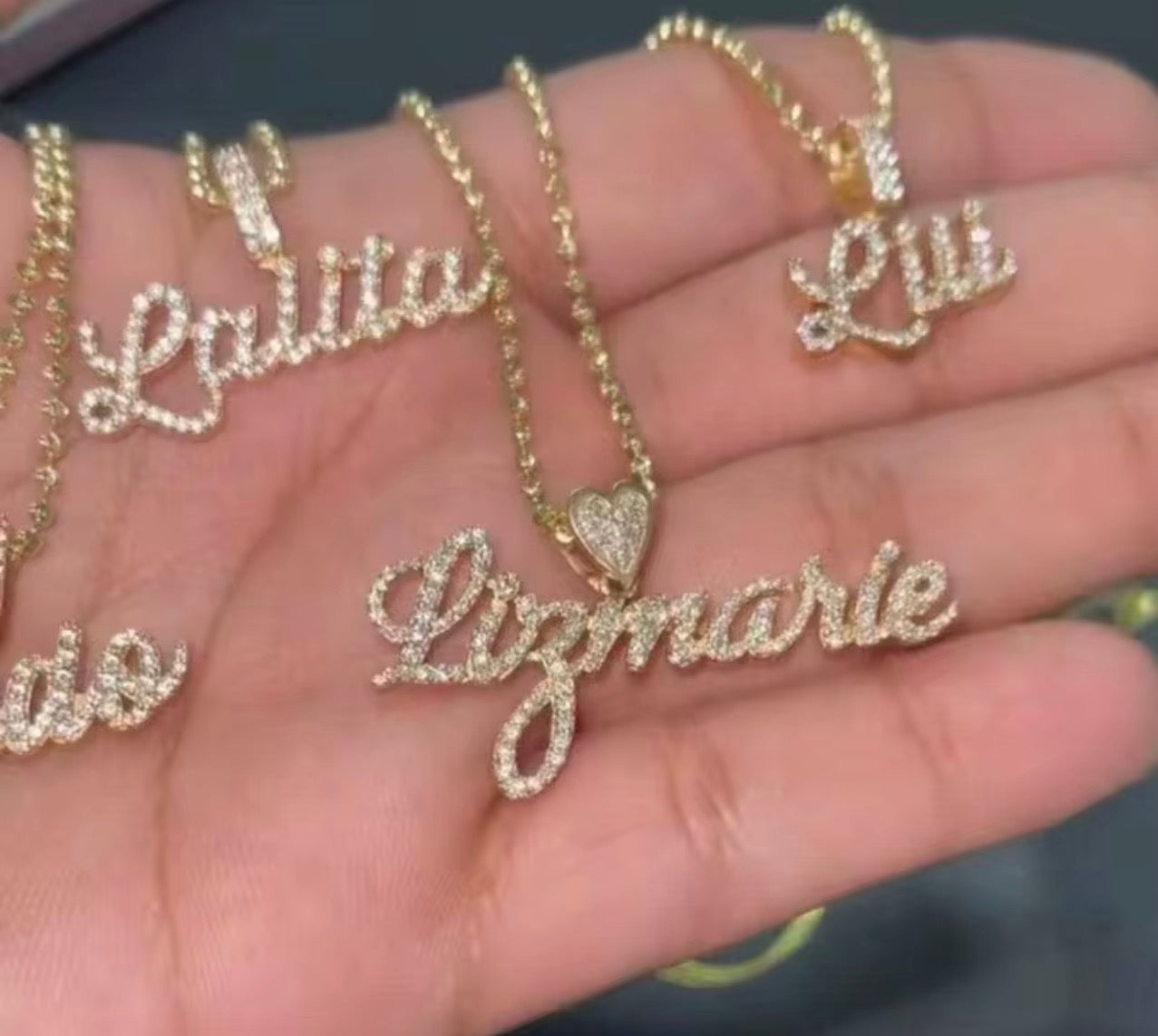 Rhinestone Custom Name Necklace
