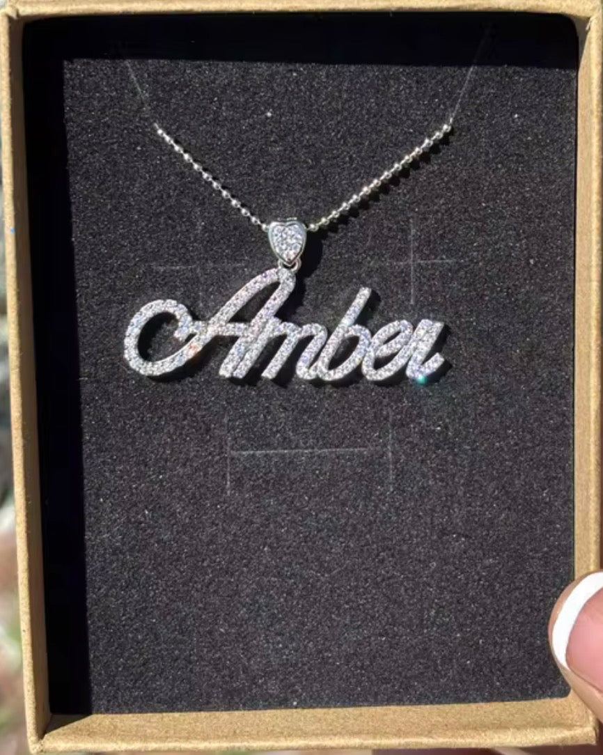 Rhinestone Custom Name Necklace