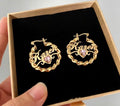 Custom Pink Heart Name Hoops